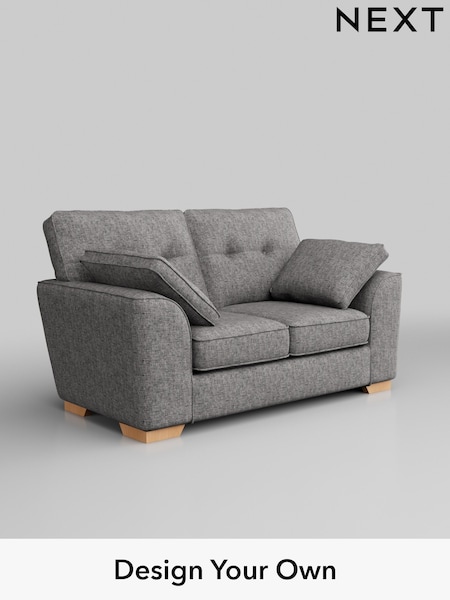 Chunky Boucle Easy Clean/Light Grey Stamford Buttoned Back (W42014) | £1,099