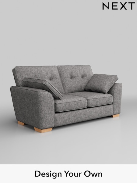 Chunky Boucle Easy Clean/Light Grey Stamford Buttoned Back (W42014) | £1,199