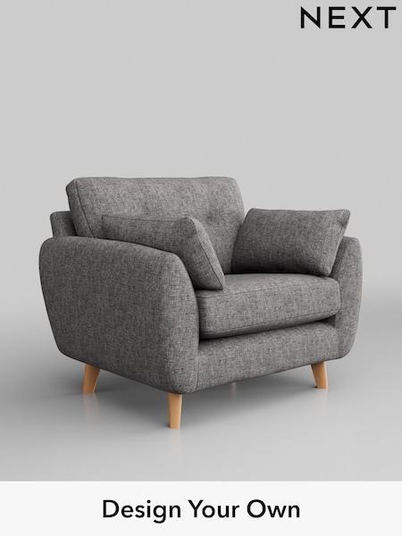 Chunky Boucle Easy Clean/Light Grey Wilson Buttoned Back (W42017) | £699