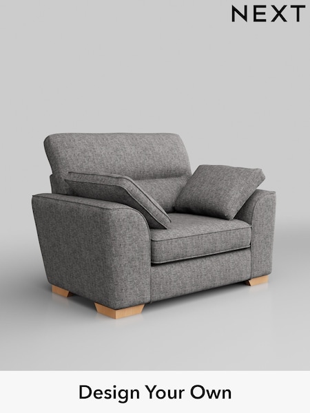 Chunky Boucle Easy Clean/Light Grey Stamford Highback (W42020) | £899