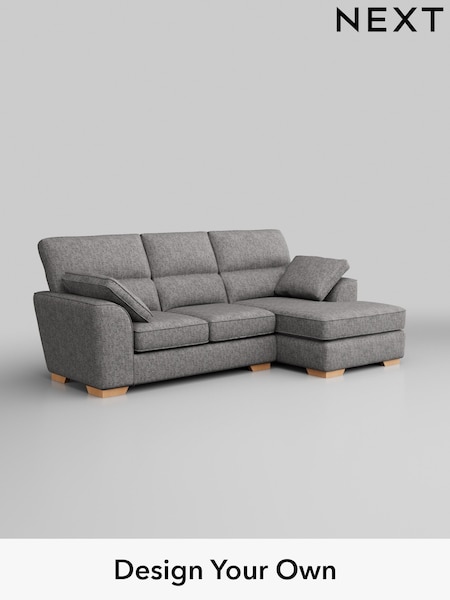 Chunky Boucle Easy Clean/Light Grey Stamford Highback (W42020) | £1,875