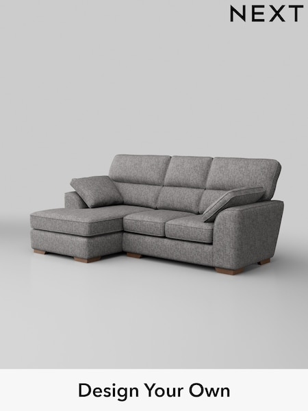 Chunky Boucle Easy Clean/Light Grey Stamford Highback (W42020) | £2,025