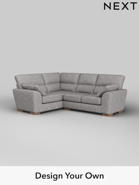 Chunky Boucle Easy Clean/Light Grey Stamford Highback (W42020) | £2,150