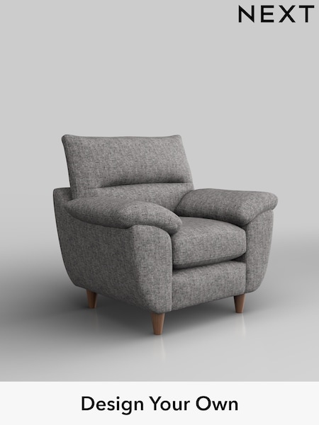 Chunky Boucle Easy Clean/Light Grey Elliot Highback (W42023) | £675