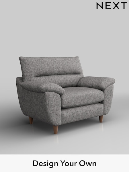 Chunky Boucle Easy Clean/Light Grey Elliot Highback (W42023) | £775