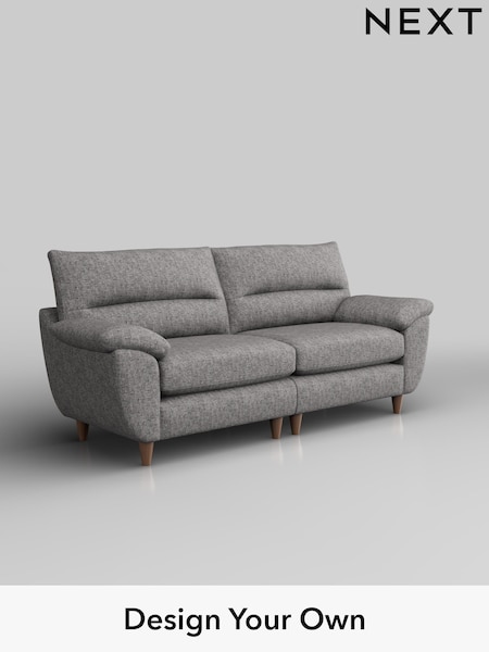Chunky Boucle Easy Clean/Light Grey Elliot Highback (W42023) | £1,275
