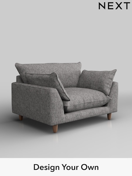Chunky Boucle Easy Clean/Light Grey Noa Deep Relaxed Sit (W42024) | £975
