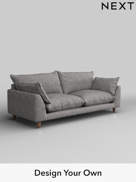 Chunky Boucle Easy Clean/Light Grey Noa Deep Relaxed Sit (W42024) | £1,275