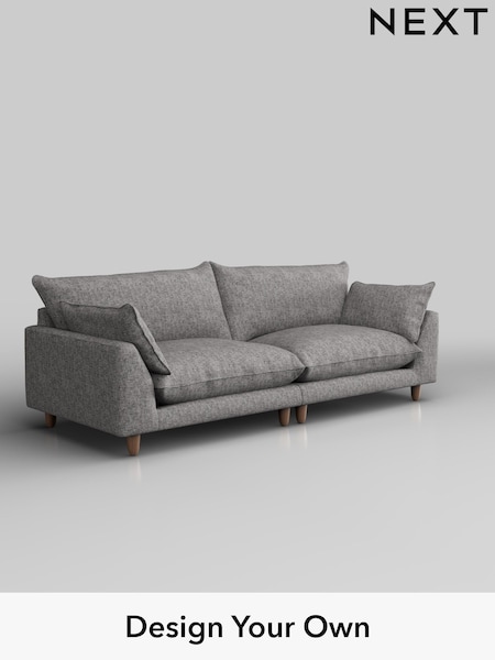 Chunky Boucle Easy Clean/Light Grey Noa Deep Relaxed Sit (W42024) | £1,375