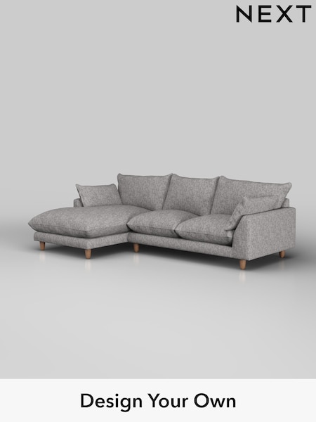 Chunky Boucle Easy Clean/Light Grey Noa Deep Relaxed Sit (W42024) | £1,875
