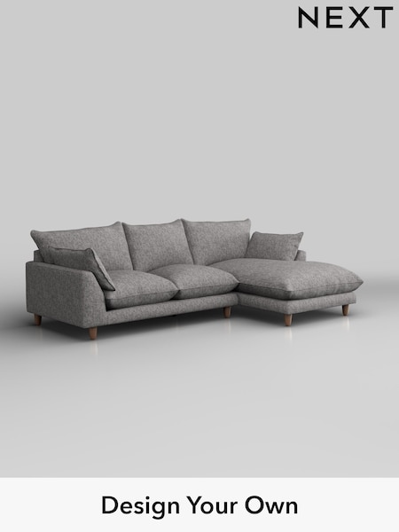 Chunky Boucle Easy Clean/Light Grey Noa Deep Relaxed Sit (W42024) | £1,875