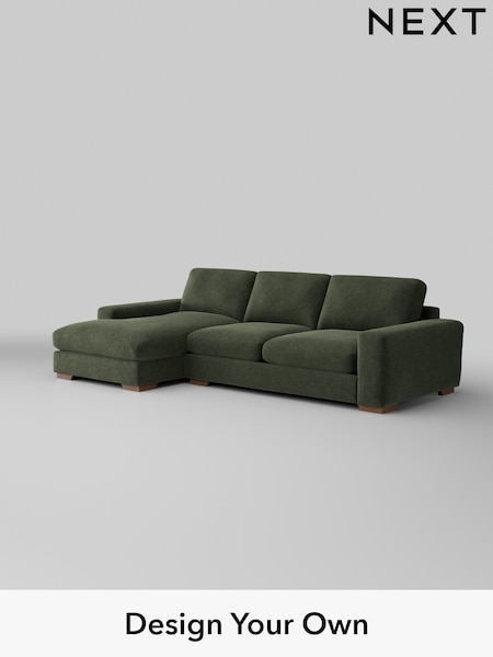 Boucle Chenille/Dark Moss Green Houghton Deep Sit (W42042) | £2,250