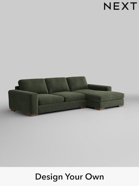 Boucle Chenille/Dark Moss Green Houghton Deep Sit (W42042) | £2,250