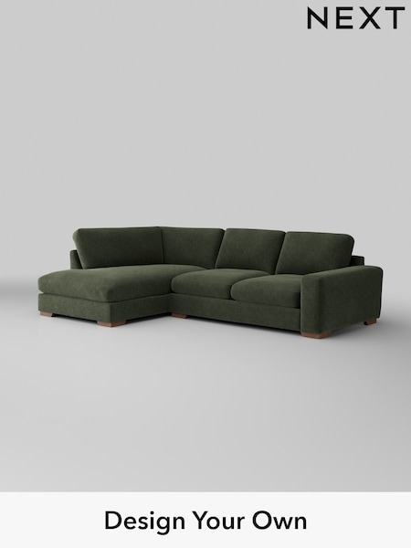 Boucle Chenille/Dark Moss Green Houghton Deep Sit (W42042) | £2,199