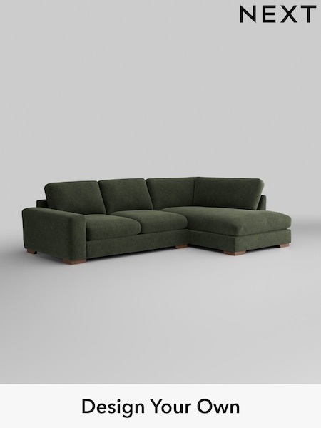 Boucle Chenille/Dark Moss Green Houghton Deep Sit (W42042) | £2,199