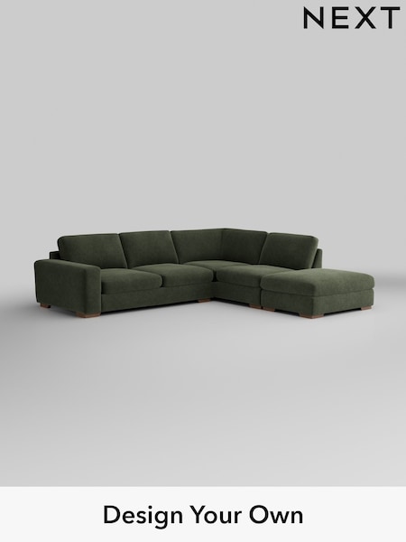 Boucle Chenille/Dark Moss Green Houghton Deep Sit (W42042) | £2,599