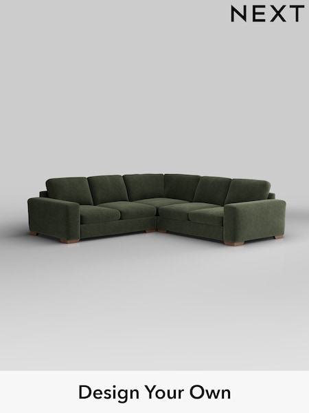 Boucle Chenille/Dark Moss Green Houghton Deep Sit (W42042) | £2,775