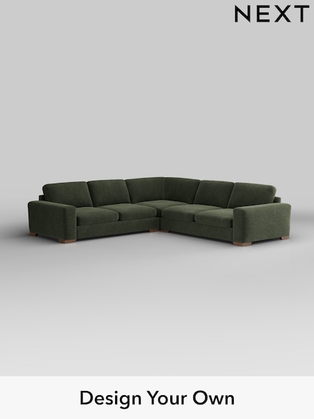 Boucle Chenille/Dark Moss Green Houghton Deep Sit (W42042) | £2,875