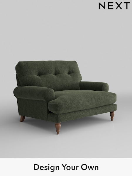 Boucle Chenille/Dark Moss Green Erin Buttoned Back Deep Sit (W42046) | £975