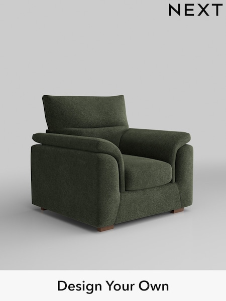 Boucle Chenille/Dark Moss Green Hayden Highback (W42047) | £750