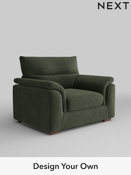Boucle Chenille/Dark Moss Green Hayden Highback (W42047) | £850
