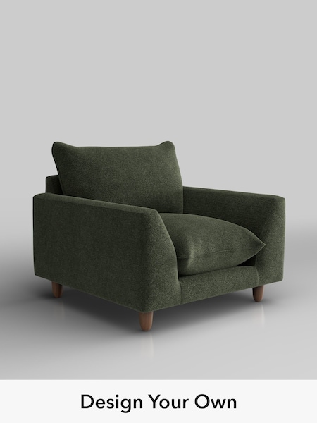 Boucle Chenille/Dark Moss Green Noa Deep Relaxed Sit (W42049) | £875