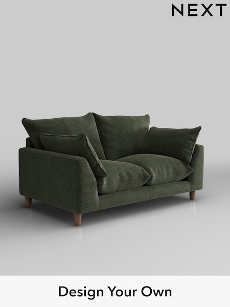 Boucle Chenille/Dark Moss Green Noa Deep Relaxed Sit (W42049) | £1,075