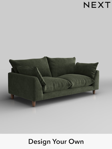 Boucle Chenille/Dark Moss Green Noa Deep Relaxed Sit (W42049) | £1,175