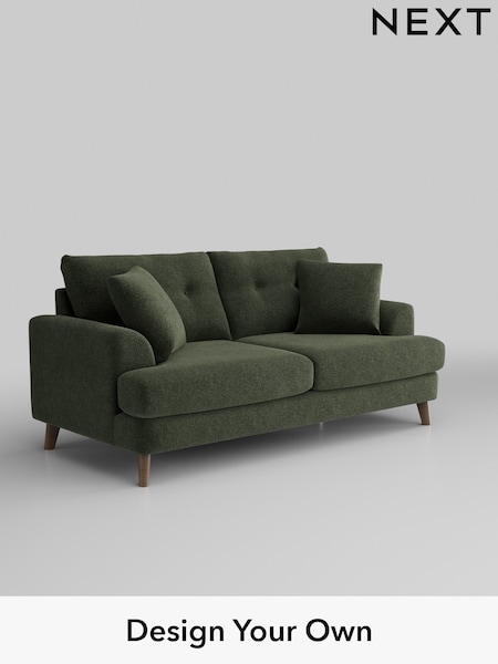 Boucle Chenille/Dark Moss Green Parker Buttoned Back (W42054) | £1,425
