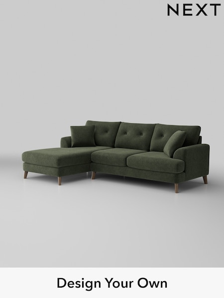 Boucle Chenille/Dark Moss Green Parker Buttoned Back (W42054) | £2,199