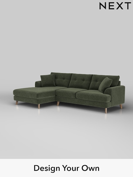 Boucle Chenille/Dark Moss Green Parker Buttoned Back (W42054) | £2,350