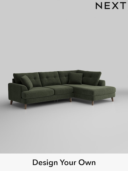 Boucle Chenille/Dark Moss Green Parker Buttoned Back (W42054) | £2,325