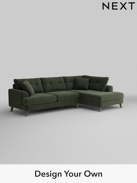 Boucle Chenille/Dark Moss Green Parker Buttoned Back (W42054) | £2,425