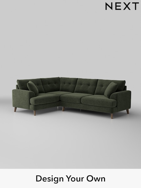 Boucle Chenille/Dark Moss Green Parker Buttoned Back (W42054) | £2,375