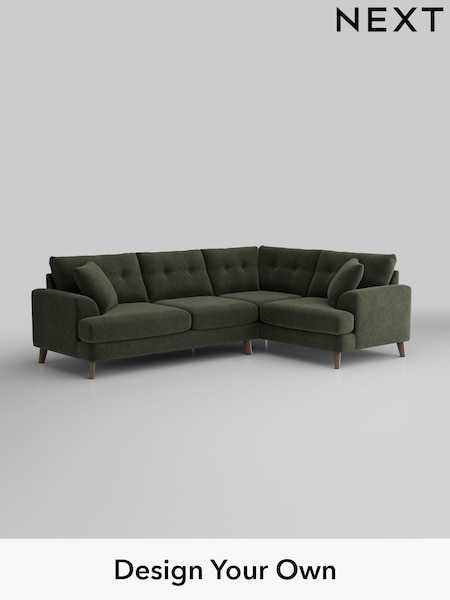 Boucle Chenille/Dark Moss Green Parker Buttoned Back (W42054) | £2,375
