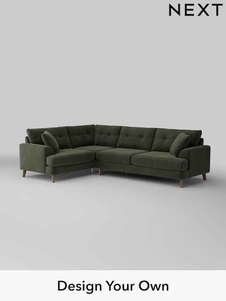 Boucle Chenille/Dark Moss Green Parker Buttoned Back (W42054) | £2,475