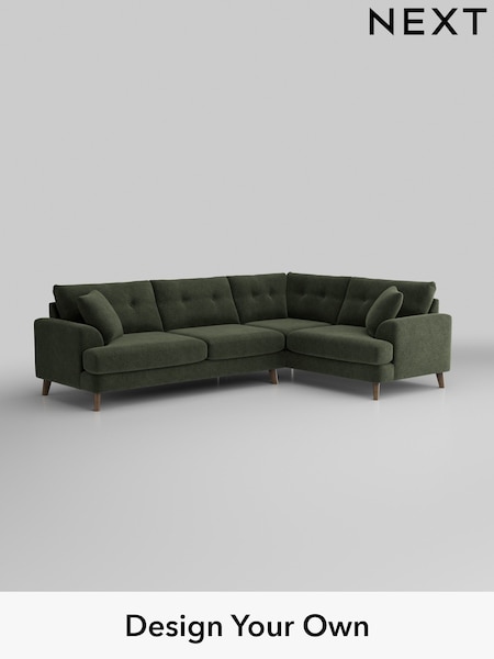 Boucle Chenille/Dark Moss Green Parker Buttoned Back (W42054) | £2,475