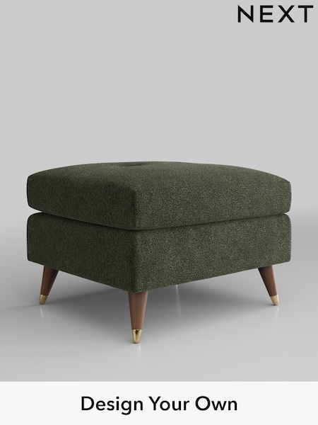 Boucle Chenille/Dark Moss Green Wilson Buttoned Back (W42058) | £350