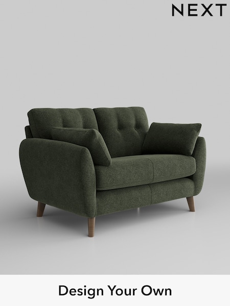 Boucle Chenille/Dark Moss Green Wilson Buttoned Back (W42058) | £850