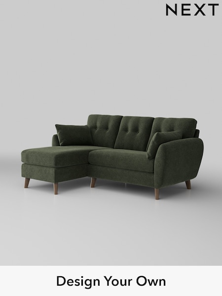 Boucle Chenille/Dark Moss Green Wilson Buttoned Back (W42058) | £1,575
