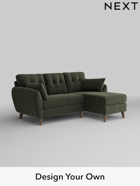 Boucle Chenille/Dark Moss Green Wilson Buttoned Back (W42058) | £1,575