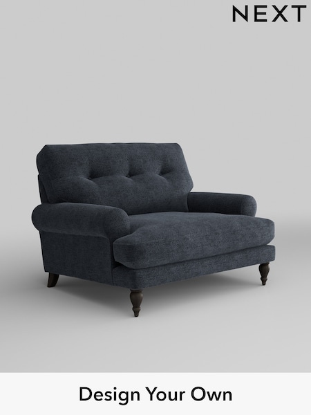 Boucle Chenille/Dark Slate Blue Erin Buttoned Back Deep Sit (W42060) | £975
