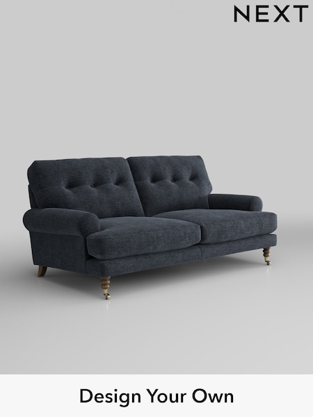 Boucle Chenille/Dark Slate Blue Erin Buttoned Back Deep Sit (W42060) | £1,275