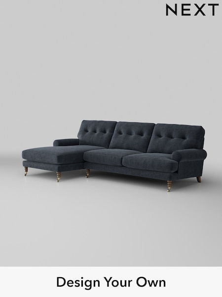 Boucle Chenille/Dark Slate Blue Erin Buttoned Back Deep Sit (W42060) | £1,975
