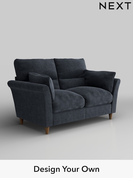 Boucle Chenille/Dark Slate Blue Hartley Highback Relaxed Sit (W42063) | £1,125