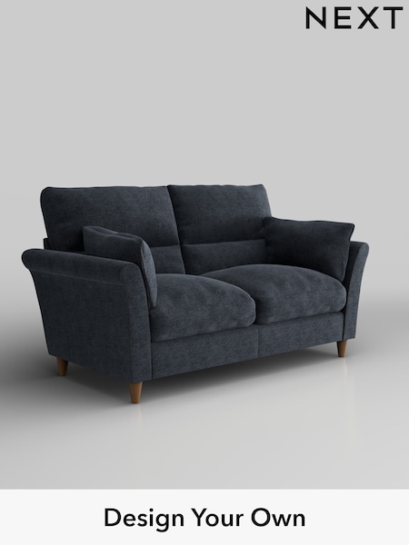 Boucle Chenille/Dark Slate Blue Hartley Highback Relaxed Sit (W42063) | £1,225