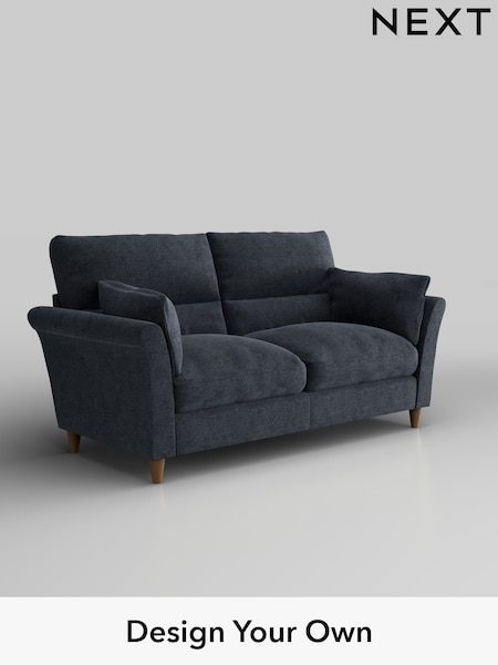 Boucle Chenille/Dark Slate Blue Hartley Highback Relaxed Sit (W42063) | £1,325