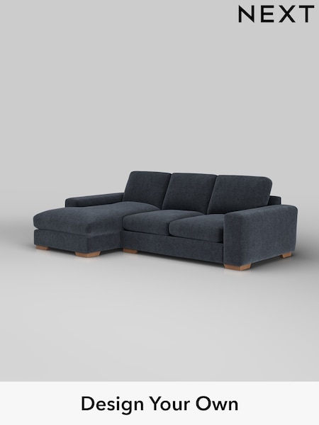 Boucle Chenille/Dark Slate Blue Houghton Deep Relaxed Sit (W42064) | £2,125