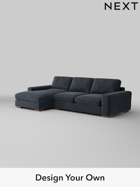 Boucle Chenille/Dark Slate Blue Houghton Deep Relaxed Sit (W42064) | £2,325