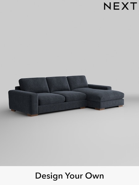Boucle Chenille/Dark Slate Blue Houghton Deep Relaxed Sit (W42064) | £2,325